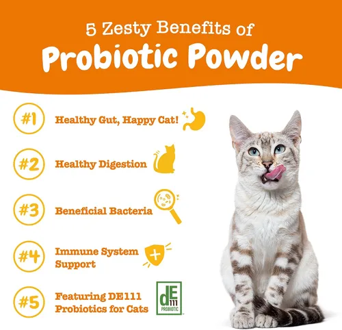 Vista 2 de Zesty Paws Probióticos para Gatos - Complemento en Polvo para la Comida para la Digestión y el Soporte del Sistema Inmunológico del Bioma Felino