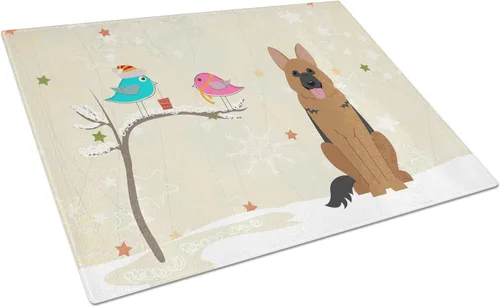 Vista 55 de Caroline's Treasures BB2513LCB - Tabla de cortar de vidrio con texto en inglés "Christmas Presents between Friends" Airedale Terrier - Tabla