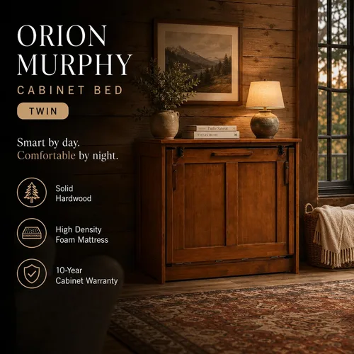 Vista 2 de NIGHT & DAY Furniture Armario doble Orion Murphy con colchón (cereza)