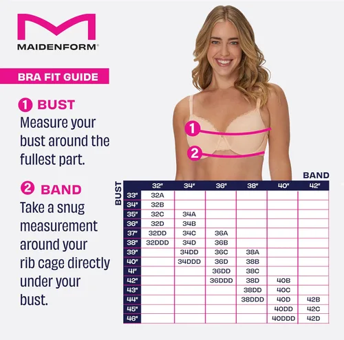 Vista 7 de Maidenform Brasier de microfibra con aros para mujer, con tirantes convertibles