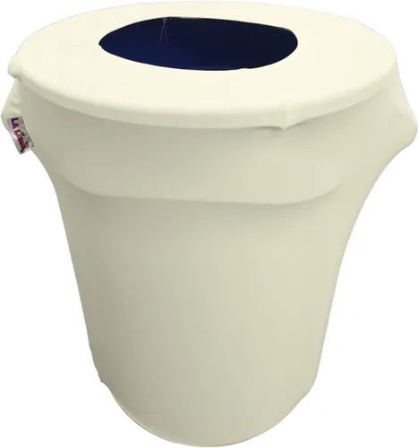 Vista 34 de LA Linen Funda elástica de elastano ajustable para cubo de basura Slim Jim de 23 galones, cubierta de contenedor de residuos, decoración de patio