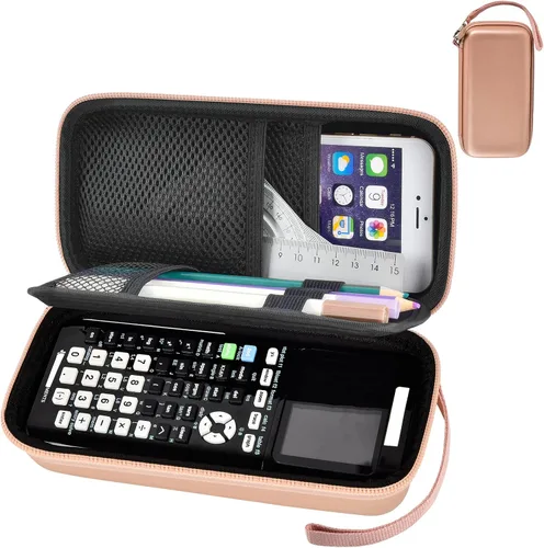Vista 8 de ALKOO - Funda rígida para calculadora Texas Instruments TI-84 Plus CE, solo Funda de EVA con doble panel de amortiguación, 3 trabillas