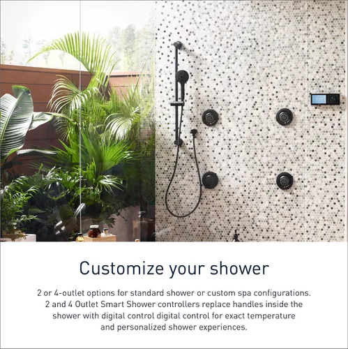 Vista 4 de Moen TS3302BL - Controlador de sistema de agua digital inteligente de 2 salidas para válvula de ducha termostática, en color negro mate