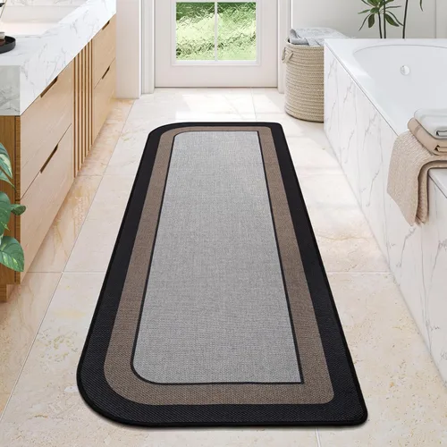 Vista 15 de YDKGL Alfombra de baño Half Circle, alfombras de baño finas antideslizantes A- Marrón a