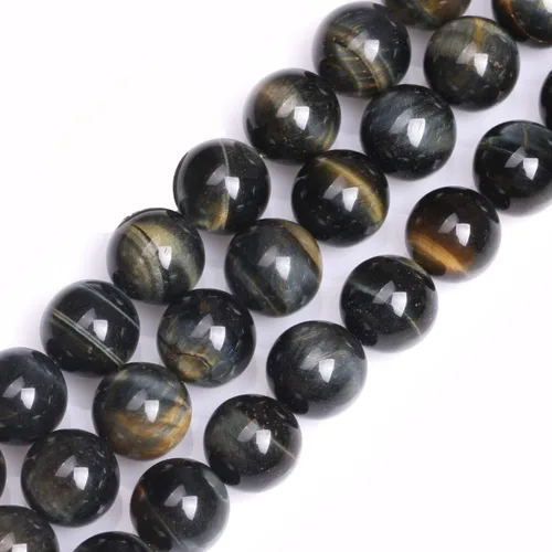 Vista 130 de GEM-Inside Cuentas Sueltas de Piedras Preciosas de Ágata Azul Bandeada Natural de 6mm Cuentas Redondas de Piedra de Energía para Hacer Joyas 15