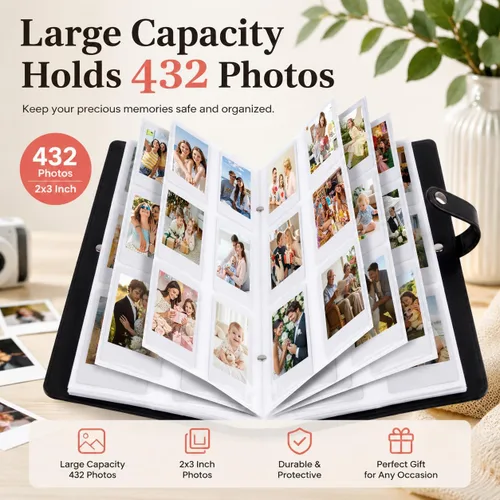 Vista 7 de Ruibytree Álbum de fotos para libro de fotos Polaroid de 2 x 3 pulgadas, capacidad de forma segura 432 imágenes de recuerdos únicos, compatible