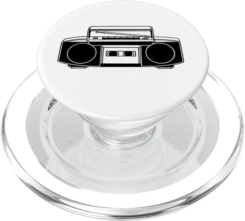 Vista 7 de Retro Boombox Print PopSockets Adhesive PopGrip