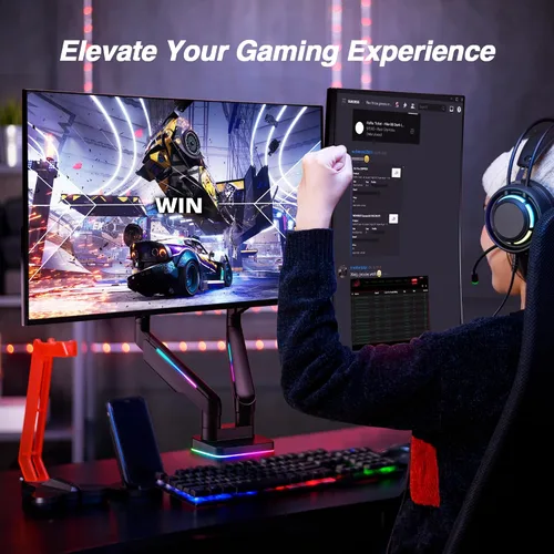 Vista 2 de AVLT RGB Lights Dual 17"-43" Gaming Monitor Arm Soporte de escritorio