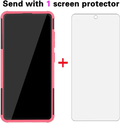 Vista 3 de Asuwish Funda para teléfono Samsung Galaxy A51 4G con protector de pantalla de vidrio templado y soporte delgado, híbrida, resistente, funda