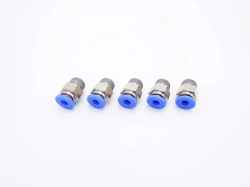 Vista 12 de Conexión de conexión de 1/2" OD x 1/2" macho NPT rosca, línea de agua recta macho neumática, conectores de empuje rápido (paquete de 4)