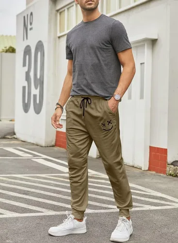 Vista 5 de Dokotoo Men Pantalones deportivos para hombre, ligeros, de algodón, con cordón en la cintura, pantalones de entrenamiento con bolsillos