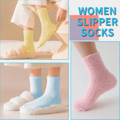 Vista 2 de Calcetines acogedores y cálidos para mujer, 5, 6, 7, 8 pares
