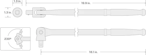Vista 7 de TEKTON Unidad de 1/2 pulgada x barra de disyuntor de 18 pulgadas SBH00218