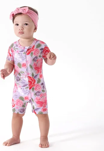 Vista 2 de Gerber Mameluco unisex de manga corta suave para bebé con viscosa fabricado con eucalipto