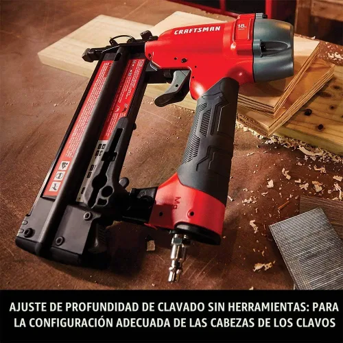Vista 6 de CRAFTSMAN Brad Nailer, 18GA, pistola de clavos neumática (CMPBN18K)