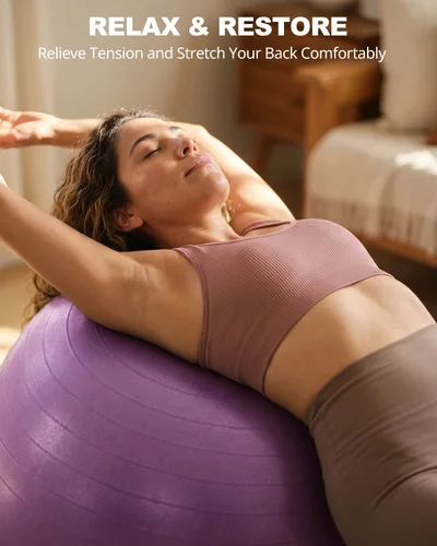 Vista 6 de Trideer Pelota de ejercicio para yoga, pilates y fitness. Equipo de pelota de estabilidad para gimnasio en casa y silla de oficina, accesorios