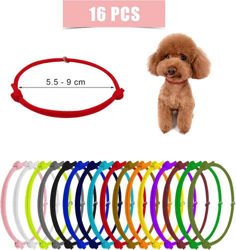 Vista 2 de 16 collares de identificación para cachorros, de poliéster suave, ajustables, collares de identificación de cachorros, collares de gatitos