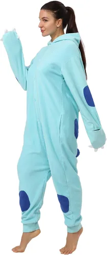 Vista 2 de Funnyparty Pijama de cosplay de animales de dibujos animados mameluco disfraz de Halloween adulto de una pieza ropa de dormir mujeres hombres