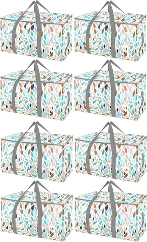 Vista 49 de BALEINE Paquete de 2 bolsas de mudanza de gran tamaño con asas reforzadas, bolsa de almacenamiento resistente para ropa, suministros de mudanza