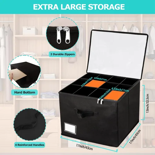 Vista 3 de Organizador de zapatos para armario, se adapta a hasta 12 pares, contenedores plegables de almacenamiento de zapatos con cubierta transparente