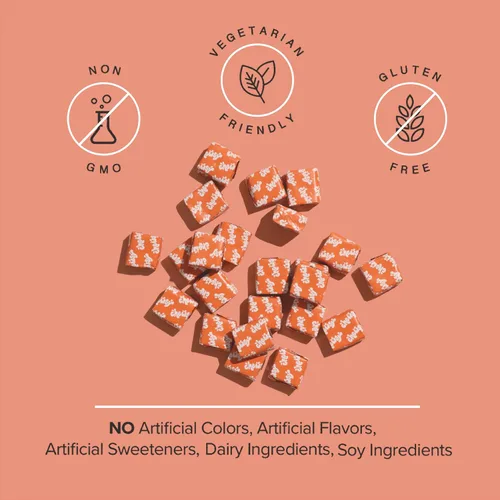 Vista 6 de Chewsy Multivitamínico para niños, deliciosos masticables diarios de vitaminas estilo caramelo + probióticos + superalimentos, suplemento masticable
