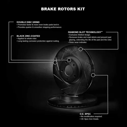 Vista 4 de R1 Concepts Kit de frenos y rotores traseros Disco de freno Rotores de freno Compatible con Volvo XC40, XC90 2016-2022