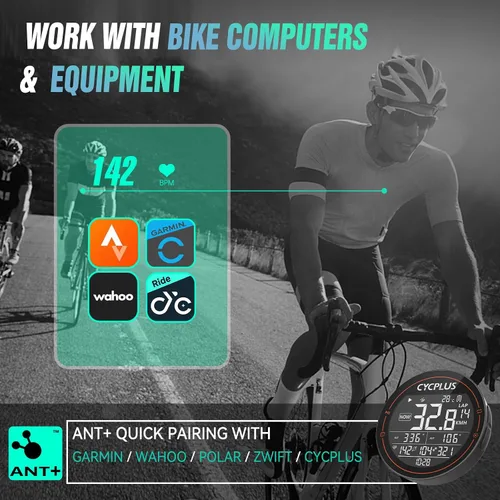 Vista 4 de CYCPLUS Monitor de frecuencia cardíaca de brazo, Bluetooth 5.1 ANT+ con indicador LED de zona de frecuencia cardíaca, resistente al agua IP67