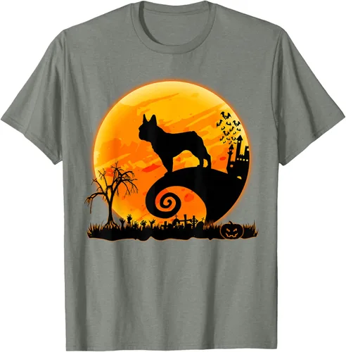 Vista 75 de Camiseta divertida de disfraz de Halloween para perro y luna de Bulldog francés, Negro, S