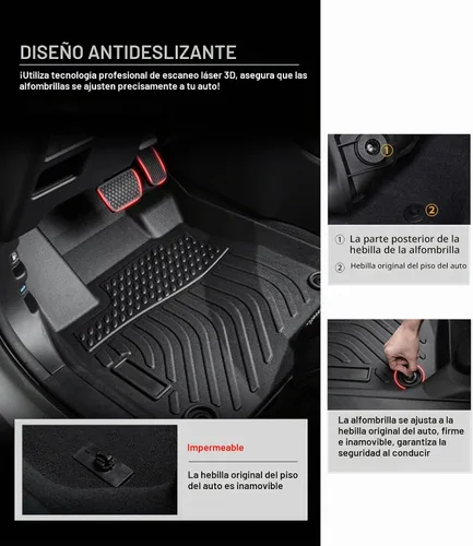 Vista 7 de Alfombrillas para Suelo de Coche Forros de Repuesto para Ford Bronco Sport 4 Puertas 2021-2025 Duraderas Sin Olor Ajuste Personalizado Delanteras