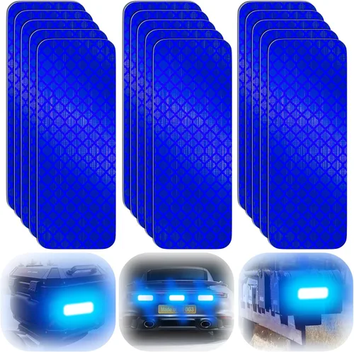 Vista 12 de PHIXBEAR 20 piezas calcomanías reflectantes súper reflectantes hechas de 3M 823i, cinta reflectante de seguridad para automóvil, bicicleta, buzón