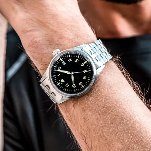 Vista 2 de ADDIESDIVE Reloj piloto para hombre automático de acero NH35A Movimiento Diver 200M esfera luminiscente