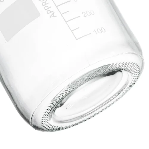 Vista 6 de Yopay Paquete de 4 botellas de vidrio de 33.8 fl oz, botellas de almacenamiento reutilizables con tapa de rosca azul GL45, recipiente redondo