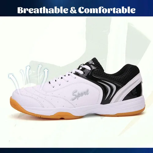 Vista 2 de Maylrvjv Zapatos de bádminton para hombre, ligeros, resistentes al desgaste, para entrenamiento de cancha, raqueta, squash, tenis atléticos