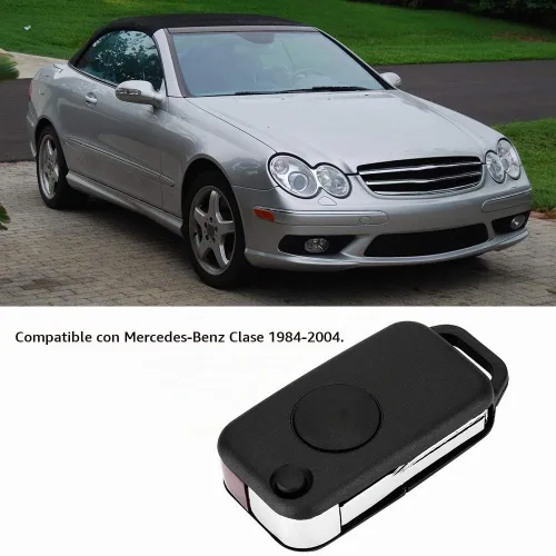 Vista 3 de Aramox Funda para llavero con tapa de 1 botón, funda para llavero remoto para Benz Class 1984-2004