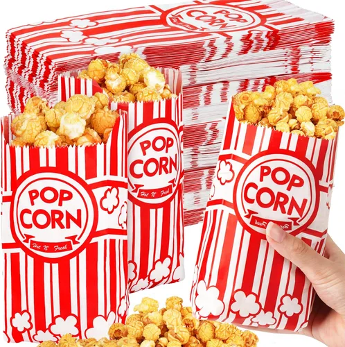 Vista 8 de 100 bolsas de papel para palomitas de maíz para fiestas, 1 onza, pequeñas porciones individuales vintage, contenedor de palomitas de maíz, bolsas