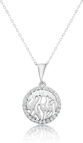 Vista 6 de Collar Shema Israel en plata de ley 925 para mujeres y niñas