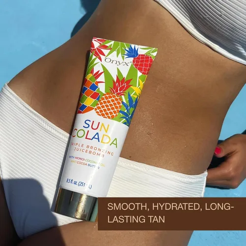 Vista 9 de Onyx Suncolada Loción bronceadora triple para cama de bronceado - Acelerador de bronceado oscuro interior con bronceador Fórmula