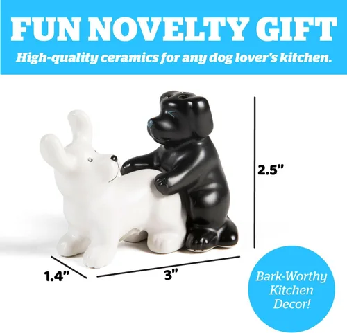 Vista 4 de BigMouth Inc Puppy Pound Salero y Pimentero, Blanco