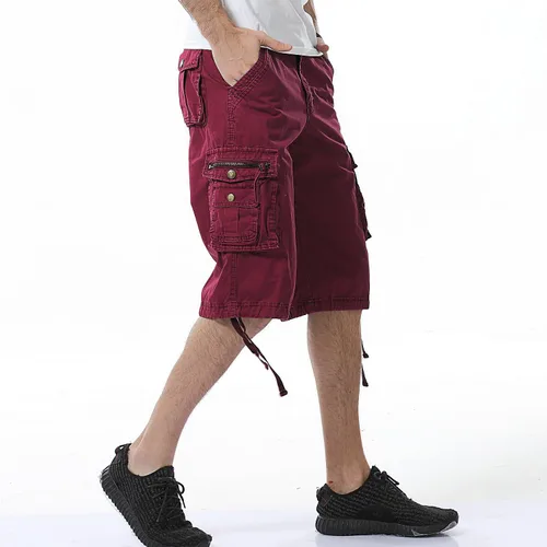 Vista 6 de Leward Pantalones cortos cargo de sarga de algodón para hombre, ligeros para exteriores