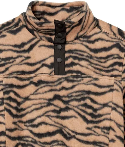 Vista 6 de Tienda Essentials - Chaqueta de forro polar, de corte holgado, con cuello alto y bolsillos para mujer