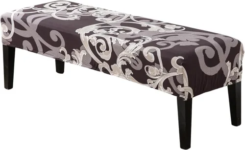 Vista 12 de CRFATOP Funda de cojín rectangular estampada para banco de comedor, elástica, extraíble y lavable, protector de banco tapizado para comedor, sala