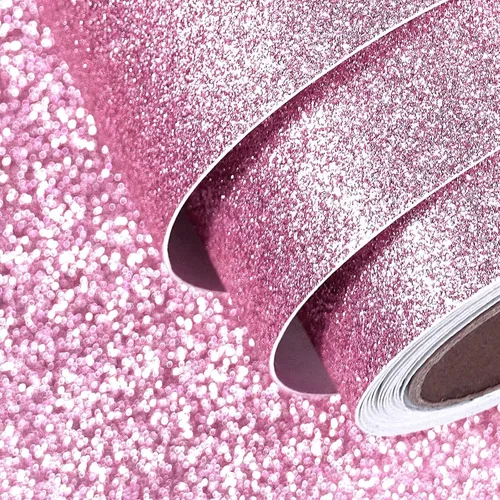 Vista 9 de FunStick Cartulina rosa con purpurina de 3.9 x 200 pulgadas, papel de cartulina rosa con purpurina para papel de manualidades, autoadhesivo