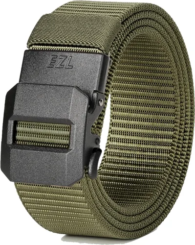 Vista 13 de EZL Men's Ratchet Tactical Belt, 1.5" Nylon Web Work Belt with Automatic Slide Buckle, Adjustable Trim to Fit