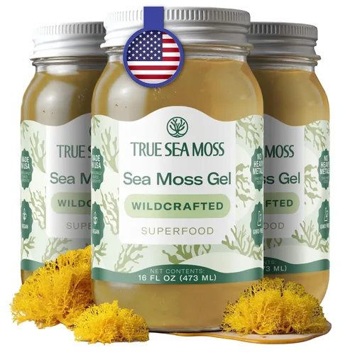 Vista 10 de TrueSeaMoss Gel de musgo marino – hecho en EE. UU. – Musgo marino silvestre, frutas y verduras en frasco – Manzana/Canela, paquete de 1