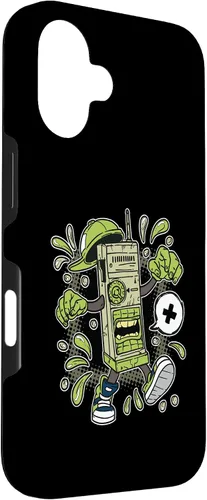 Vista 3 de Diseño de WalkieTalkie de dibujos animados para iPhone 16 para niños en estuche de estilo cómico