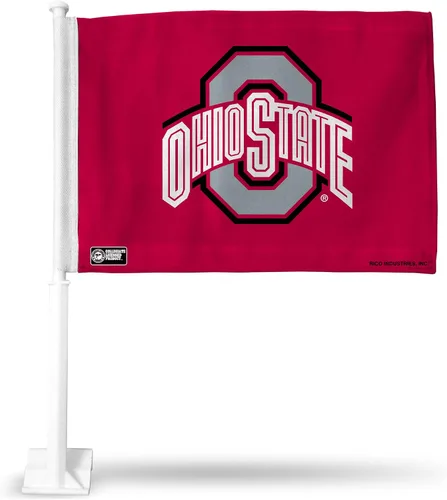 Vista 26 de Rico Industries Bandera de coche de doble cara de la NCAA, gran accesorio para automóvil