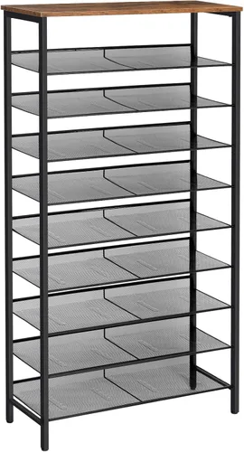 Vista 11 de HOOBRO - Estantería para zapatos de 8 niveles, estante para zapatos de 29.5"L, organizador de almacenamiento de zapatos de gran capacidad para 21-24