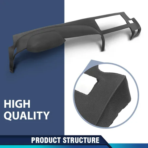 Vista 6 de PIT66 Panel de cubierta de tablero de TPE, compatible con Chevy Silverado/GMC Sierra 2007-2013 bisel negro (estilo doble guantera solamente) Fit