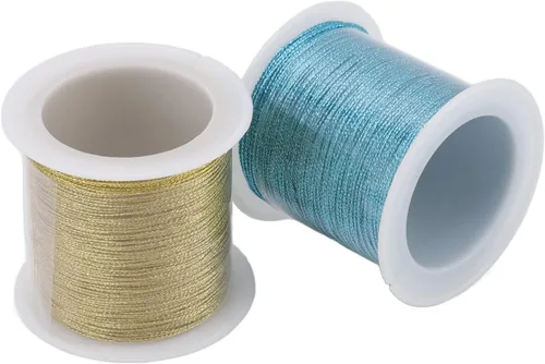 Vista 5 de Cordón de poliéster con hilo de cuentas de 0.016 in, 20 rollos de 164.0 ft cada uno para hacer joyas, pulseras, collares, manualidades, cuerda