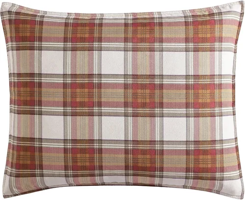 Vista 3 de Eddie Bauer Edgewood Tartán Juego de funda nórdica, Algodón, Rojo, Full/ Queen